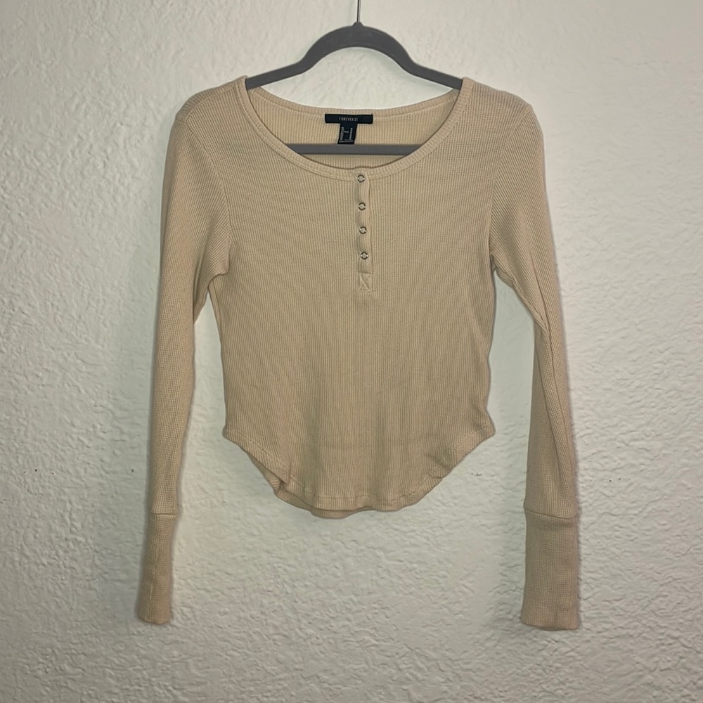 Long sleeve cropped thermal top